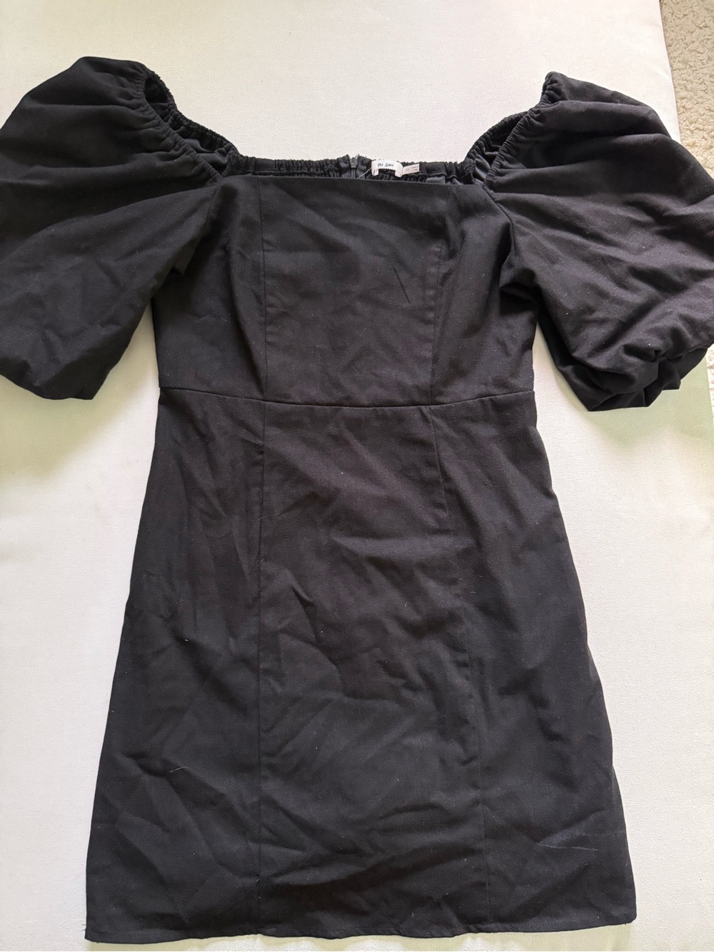 NWT Francesca's Collections Black Puff-Sleeve Mini Dress